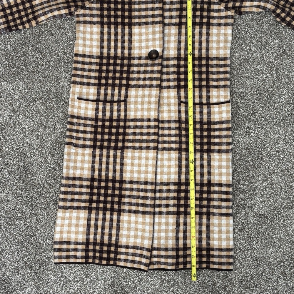 RACHEL Rachel Roy Womens Plaid Sweater Coat Duster Cardigan Sz S Preppy Academia - Picture 12 of 15